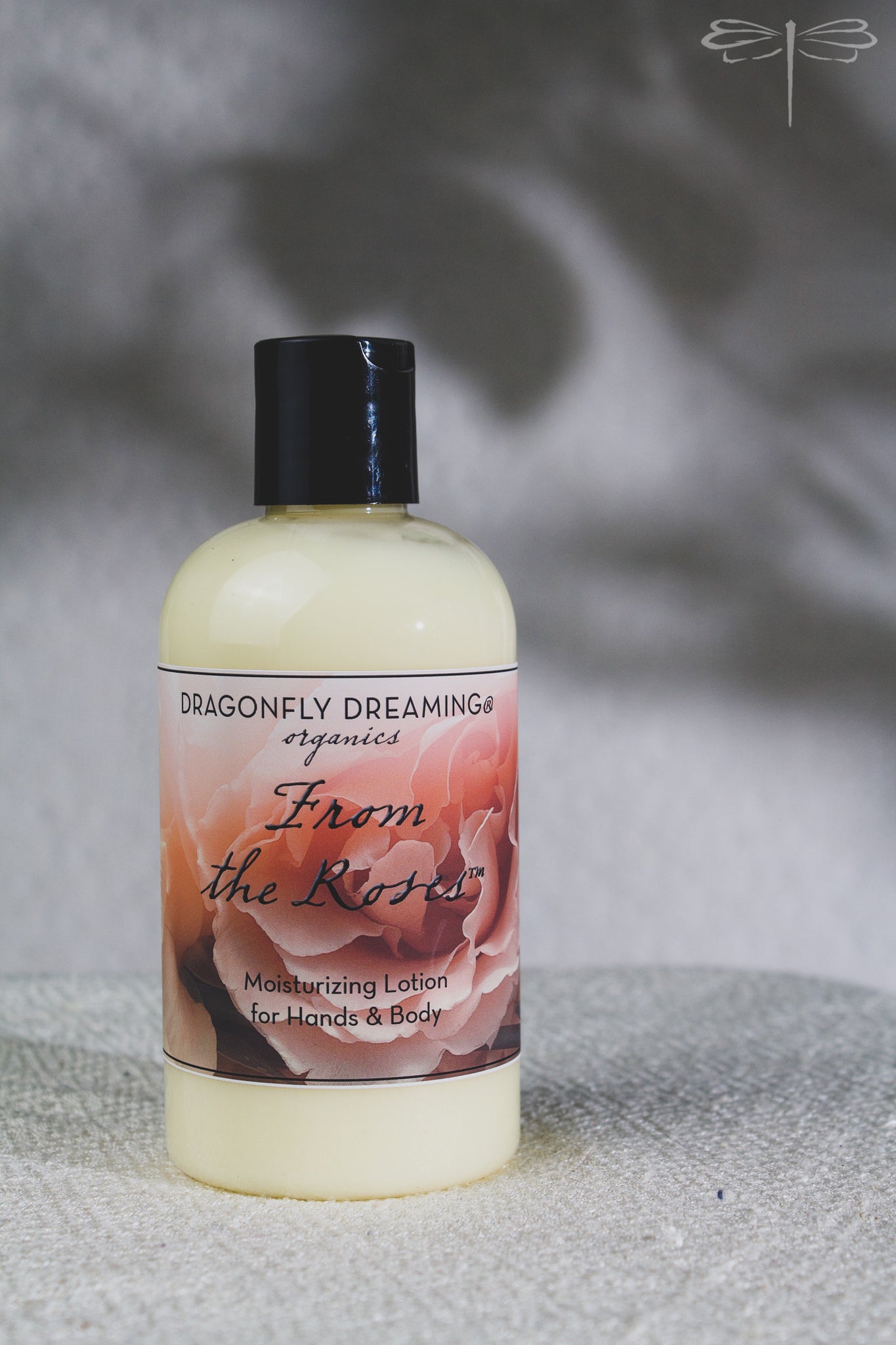 Pictured here, From the Roses Moisturizing Lotion by Dragonfly Dreaming Organics