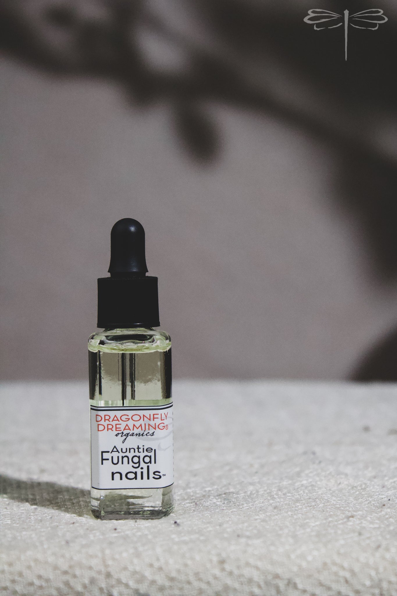 Pictured here, Auntie Fungal Nail Oil by Dragonfly Dreaming Organics