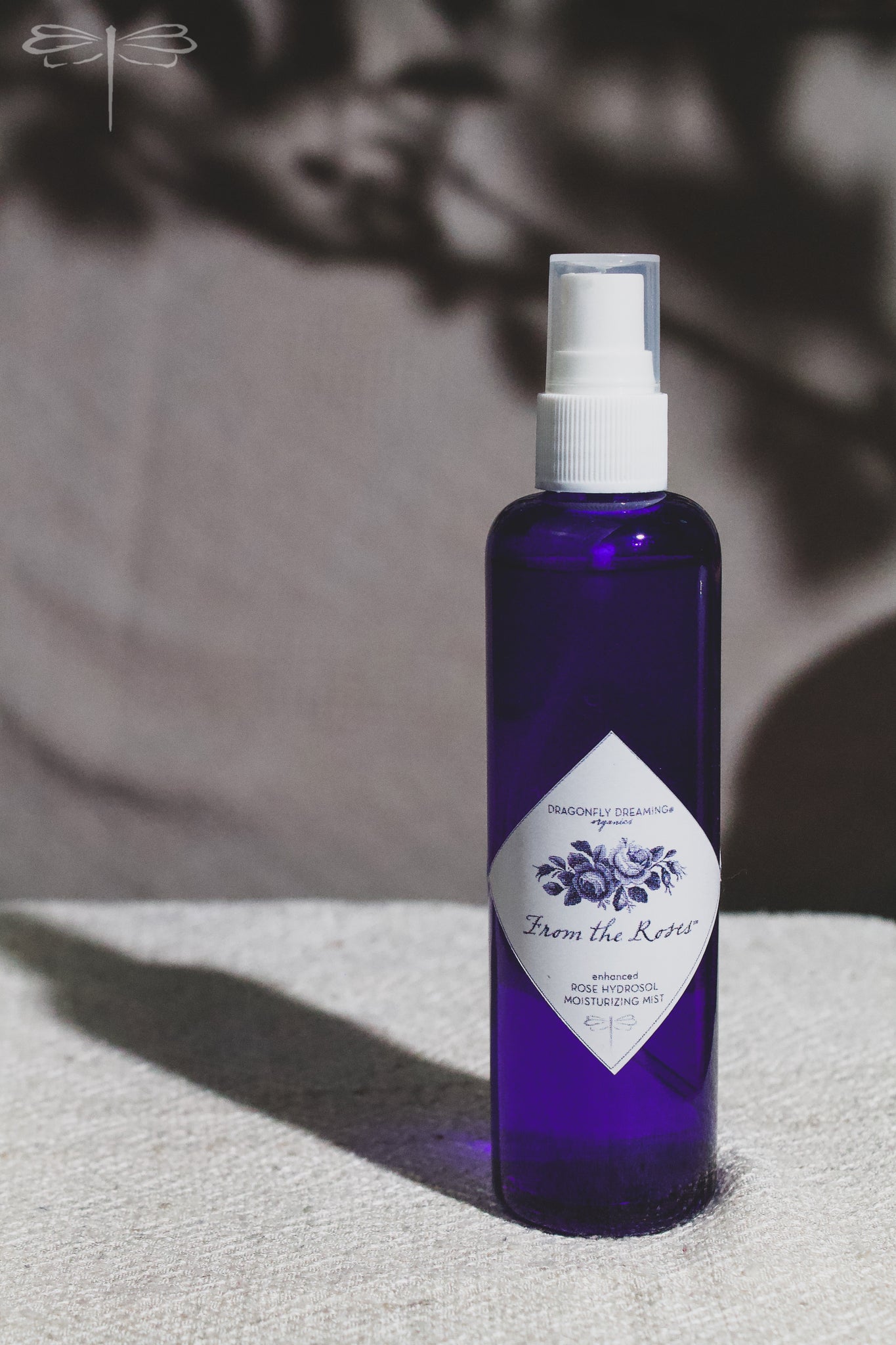 Pictured here, From the Roses Moisturizing Mist - Enhanced, by Dragonfly Dreaming Organics